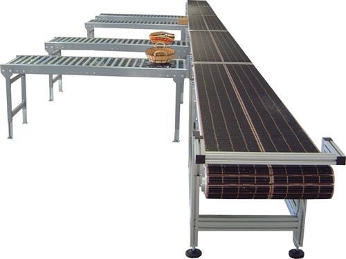 Line of modular conveyor belts
